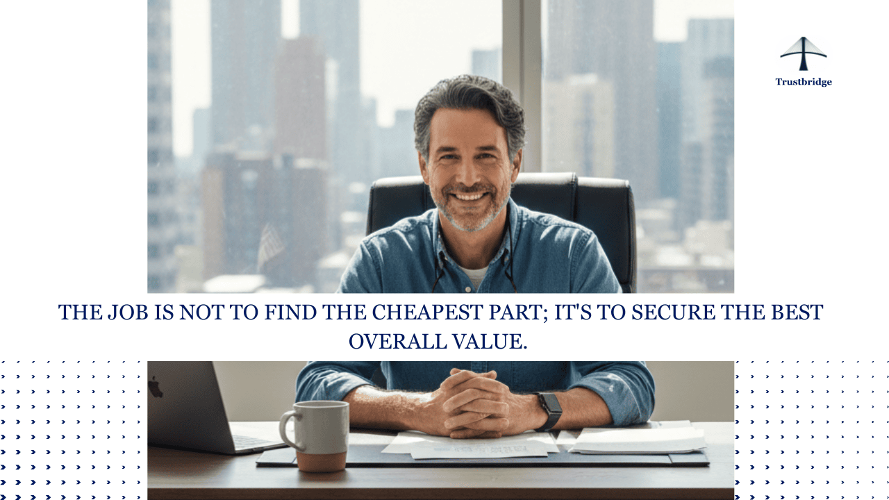 The job is not to find the cheapest part- it-s to secure the best overall value.