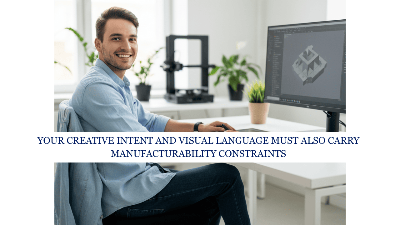 your creative intent and visual language must also carry manufacturability constraints in parallel